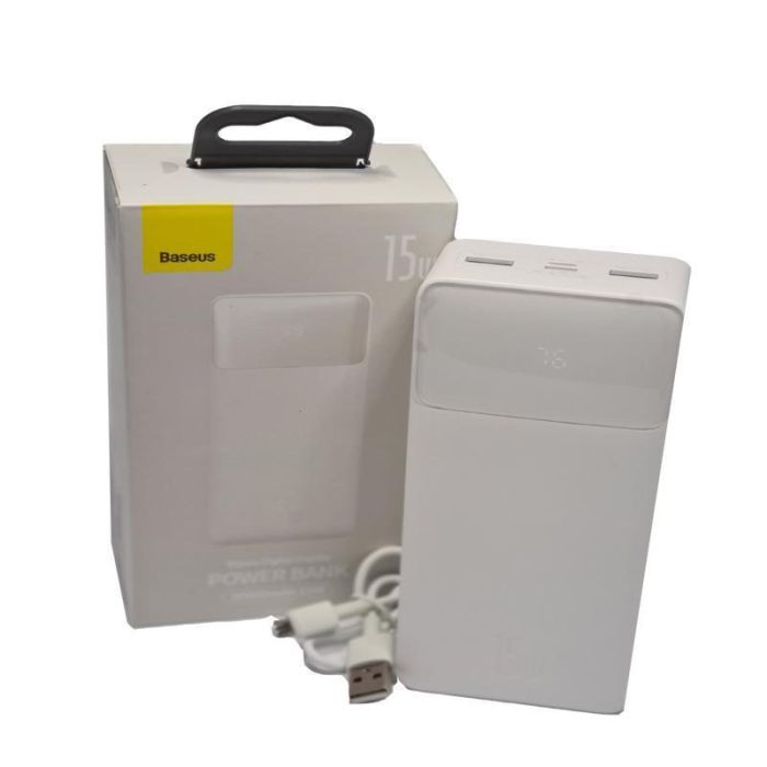 Baseus LED display PD15W+QC3.0 White (30000 mAh) 2USB(3А)+Type-C