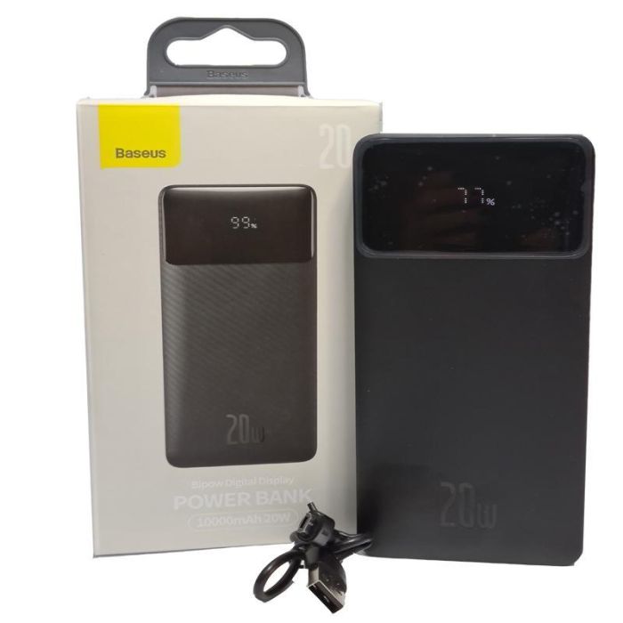 Baseus LED display PD20W+QC3.0 Black (10000 mAh) 2USB(3А)+Type-C