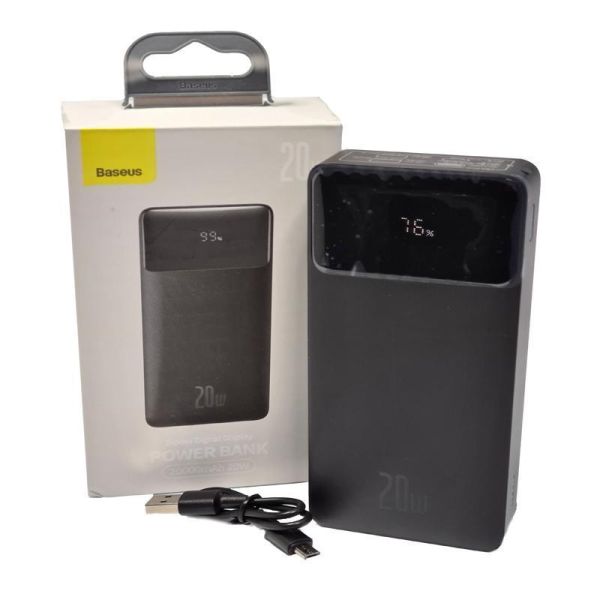 Портативное зарядное устройство Baseus LED display PD20.0W+QC3.0 Black (20000mAh) 2USB(3А)+Type-C