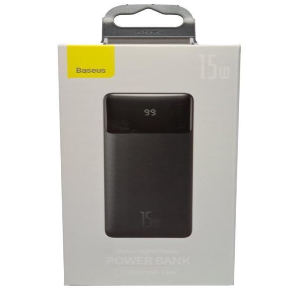 Портативное зарядное устройство Baseus LED display PD15W+QC3.0 Black (20000mAh) 2USB(3А)+Type-C
