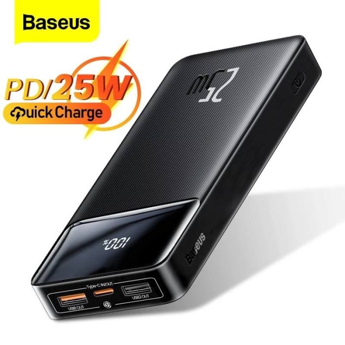 Baseus Bipow 20000 mAh 25W с кабелем USB-C 60W (PPBD25K)