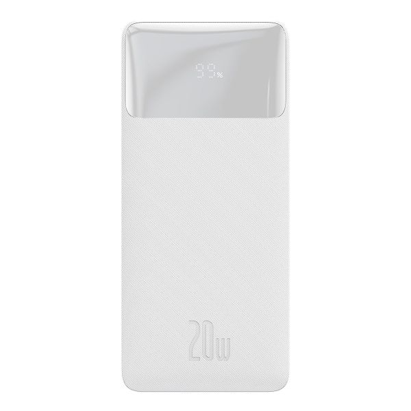 Зовнішній акумулятор повербанк power bank BASEUS 20000mAh зі швидкою зарядкою 2USB/1Type 3A/20W white (PPBD050302)