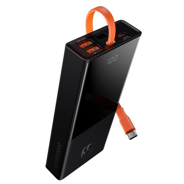 Baseus Elf 20000 mAh 2USB/1Type-C+Type-C Cable, 5A/65W Black (PPJL000001)