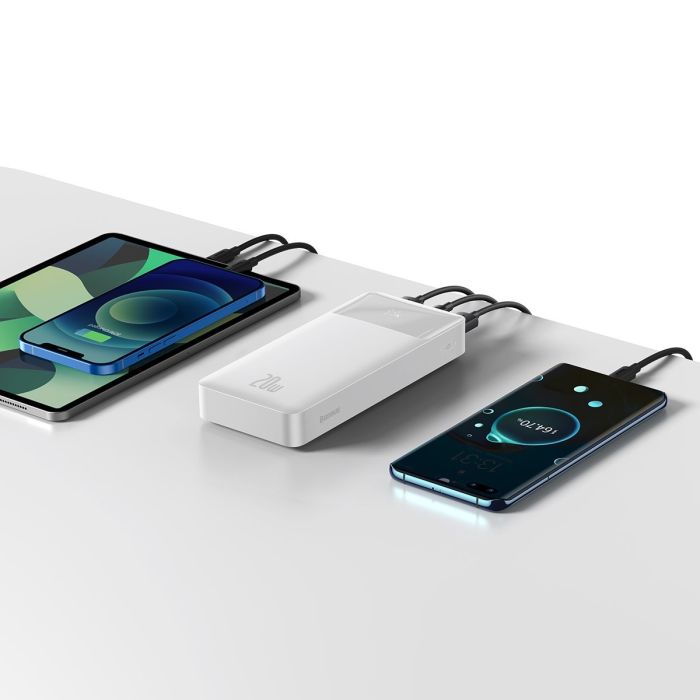 Baseus 20000 mAh зі швидкою зарядкою 2USB/1Type 3A/20W white (PPBD050302)