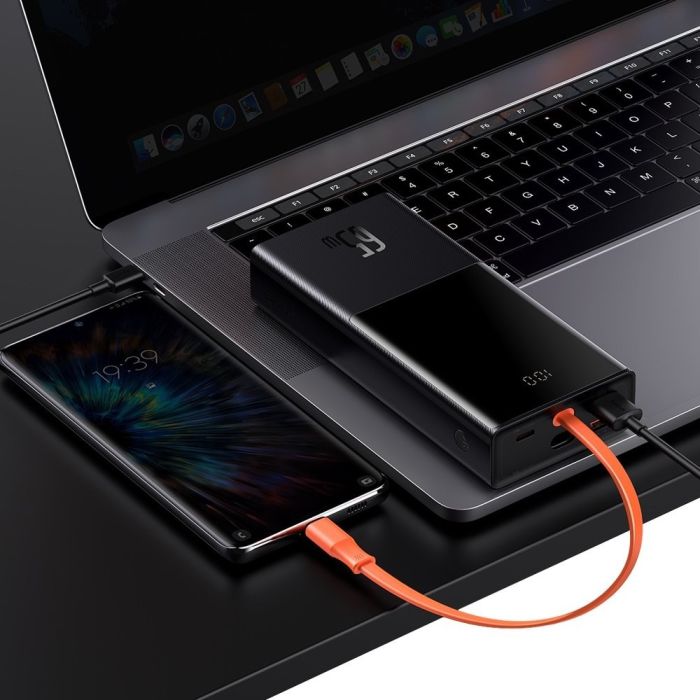 Baseus Elf 20000 mAh 2USB/1Type-C+Type-C Cable, 5A/65W Black (PPJL000001)