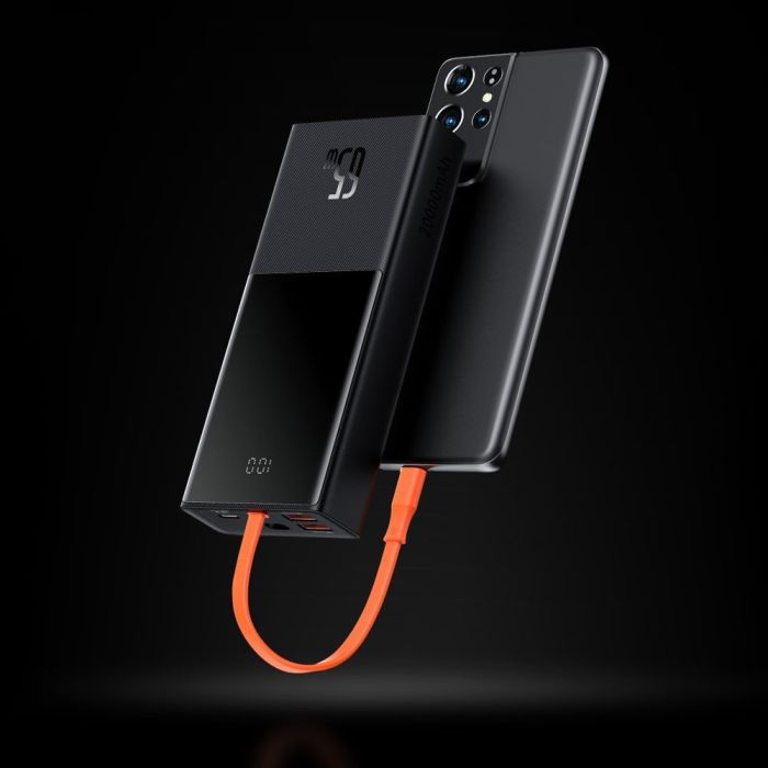 Baseus Elf 20000 mAh 2USB/1Type-C+Type-C Cable, 5A/65W Black (PPJL000001)