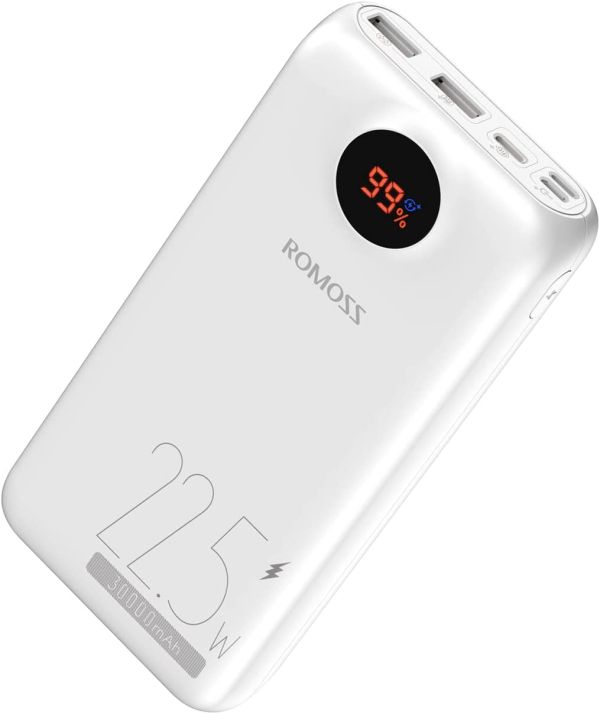 Зовнішній портативний акумулятор 30000 mAh Romoss PSW30PF з швидкою зарядкою та дісплеєм