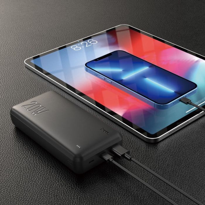Hoco J87A Tacker зі швидкою зарядкою (20000 mAh 1USB/1Type-C, PD 20W/3A, QC/PD) - Чорний