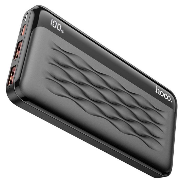 Hoco J90 зі швидкою зарядкою (10000 mAh, 22.5W+PD20W, 1USB/1Type-C, 20W/3A, з LED дисплеєм) - Чорний