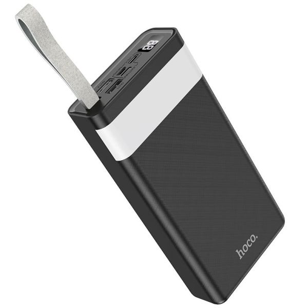 Hoco J73 Powerful зі швидкою зарядкою та потужним ліхтариком (30000 mAh, 2USB + Type-C/Micro-USB/Lightning, PD 20W/3A, QC/PD) - Чорний