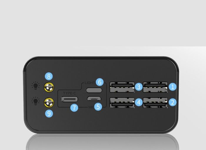 Hoco 40000 mAh 4xUSB з ліхтариком