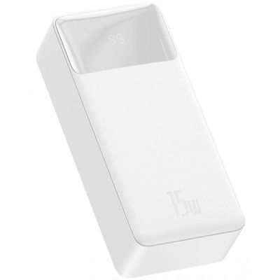 Baseus Bipow 30000 mAh 15W inp:USB-C/Micro-USB/3A out:USB-C/2*USB-A/3A(max.) white (PPDML-K02)