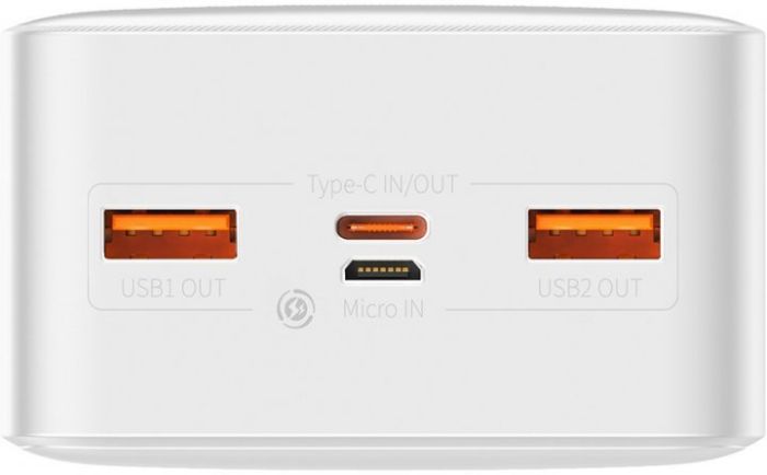 Baseus Bipow 20W 30000 mAh USB-C 2 x USB QC 3.0(білий) PPBD050402