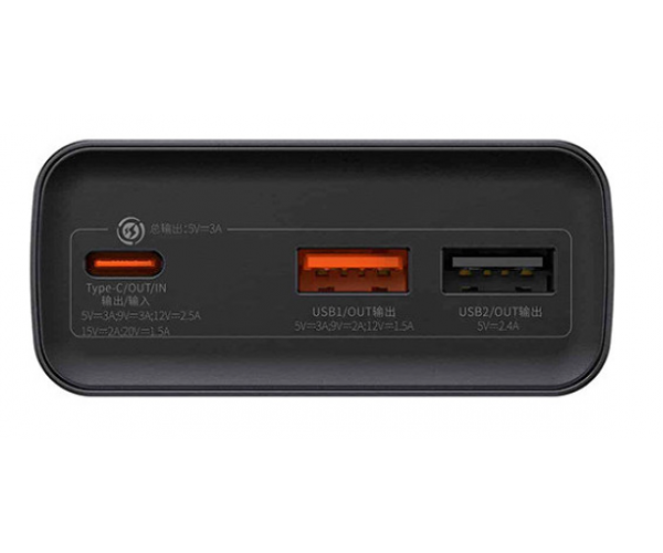 Baseus Adaman Metal Digital Display 20000 mAh 30W black (PPAD030001)