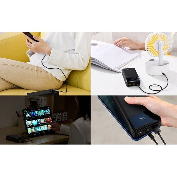 Baseus Bipow (PPDML-K01) Чорний на 30 000 mAh/15 Вт 2хUSB-A/USB-C