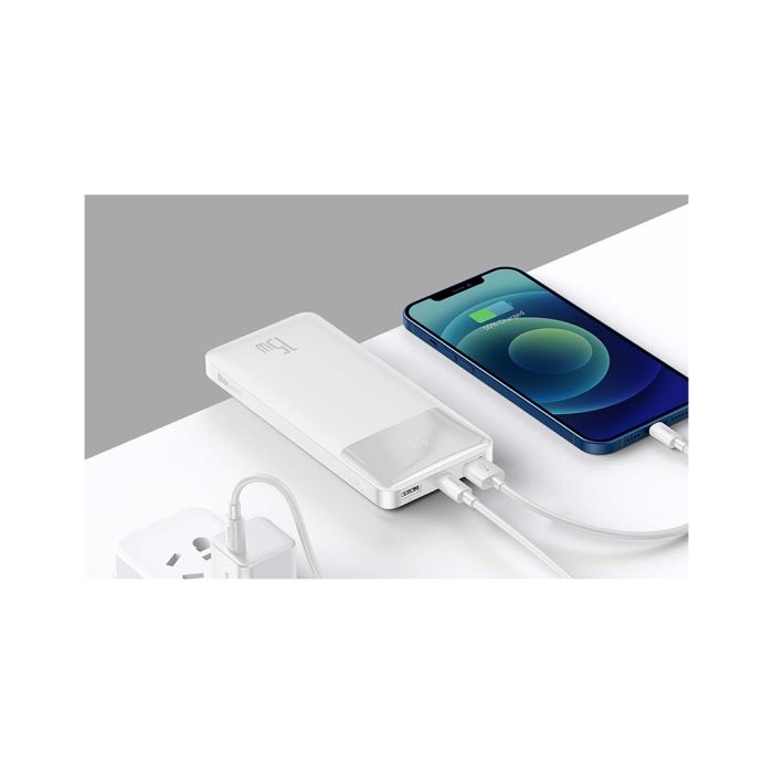 Baseus Bipow 20000 mAh, 15W, USB-C/3A, 2*USB-A/3A(max.), white (PPDML-J02)