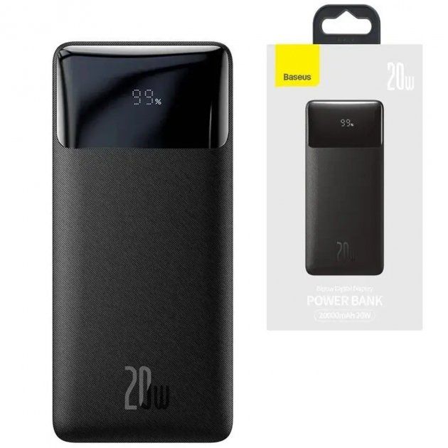 Baseus Bipow Digital Display 20000 mAh 20W 2USB/1Type-C черный