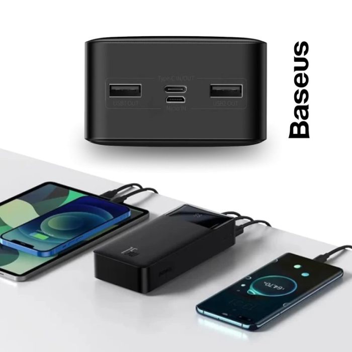Baseus Bipow Digital Display 30000 mAh 15W / 2USB / 1Type-C, 3A (PPDML-K01) Black