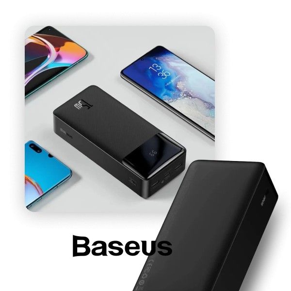 Baseus Bipow Digital Display 30000 mAh 15W / 2USB / 1Type-C, 3A (PPDML-K01) Black