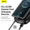 Baseus Qpow Pro + кабель USB to Type-C, 0.3 метра (3A, 20000 mAh, 22.5Вт, Type-C/USB-A/Lightning, QC 3.0) - Чорний