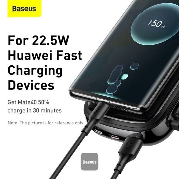 Baseus Qpow Pro + кабель USB to Type-C, 0.3 метра (3A, 20000 mAh, 22.5Вт, Type-C/USB-A/Lightning, QC 3.0) - Чорний