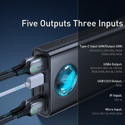 Baseus 65 W PD 30000 mAh 65 W USB Type C
