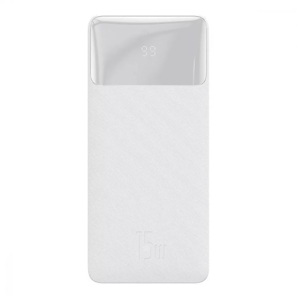 Power Bank портативне зарядне Baseus PPBD050102 Bipow Overseas 15W 20000mAh 2Usb/type-c білий