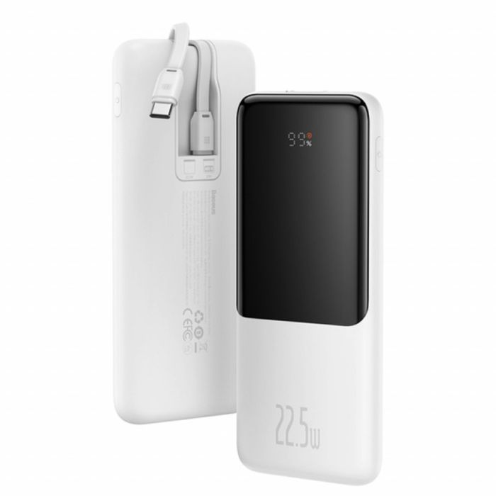 Baseus Elf Digital Display 10000 mAh 22.5W White (PPJL010002)