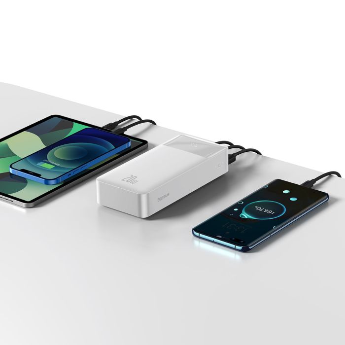 Baseus Bipow Digital Display (Overseas Edition) 30000 mAh 20W (QC3.0 PD) (PPBD050402) White