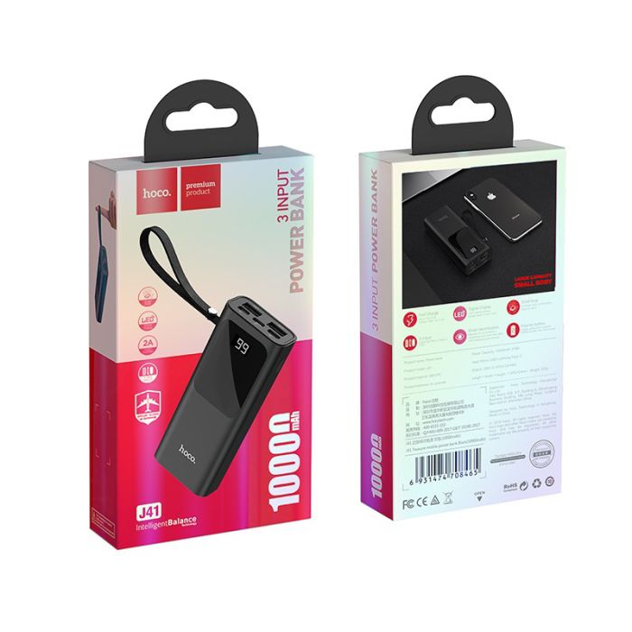 Hoco 10000 mAh J41 Treasure Чорний (6931474708465)