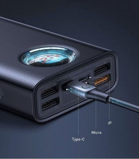 Baseus  30000 mah 65W Amblight QC3.0 / PD3.0 + кабель Baseus Type-C 100W