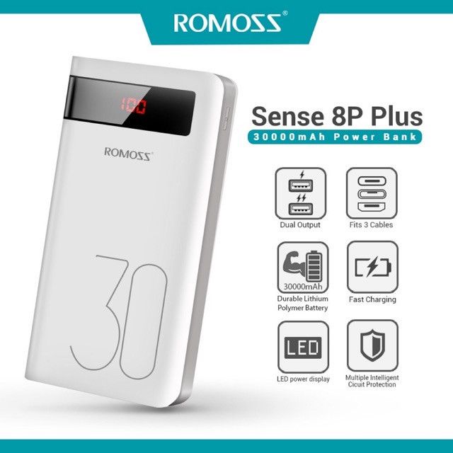Romoss Sense8P 30000 mAh 15W White (PHP30-PRO)