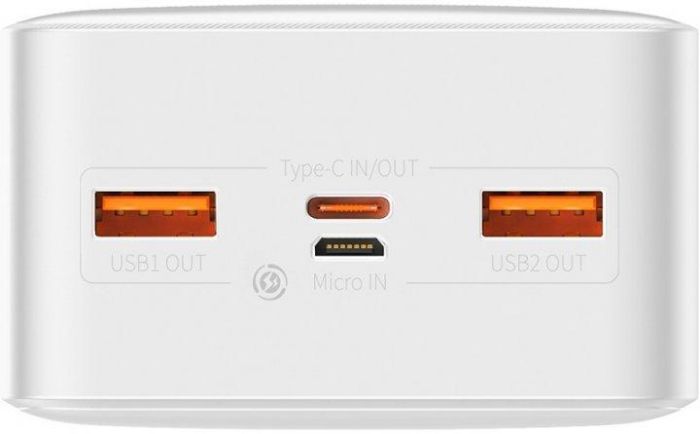 Baseus Bipow 30000 mAh 20W USB-C 2 x USB QC 3.0 White (PPDML-N02)