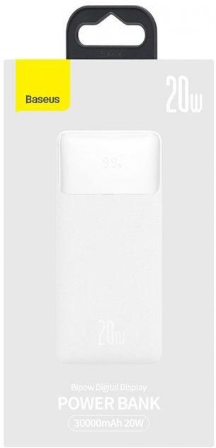 Baseus Bipow 30000 mAh 20W USB-C 2 x USB QC 3.0 White (PPDML-N02)