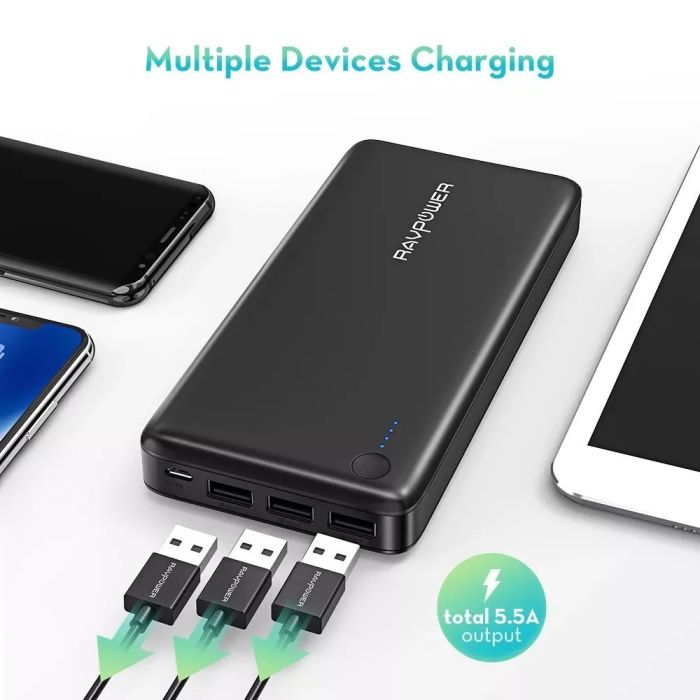 Yoobao K13 (26800mAh з LED індикатором, 3USB/micro-USB, PD/QC, 20W, 2.4A, швидка зарядка) - Чорний