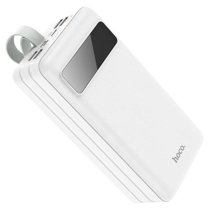 Hoco J86B Electric зі швидкою зарядкою та ліхтариком (60000 mAh, Lightning/MicroUSB/Type-C, PD 22.5W/3A, QC/PD) - Білий