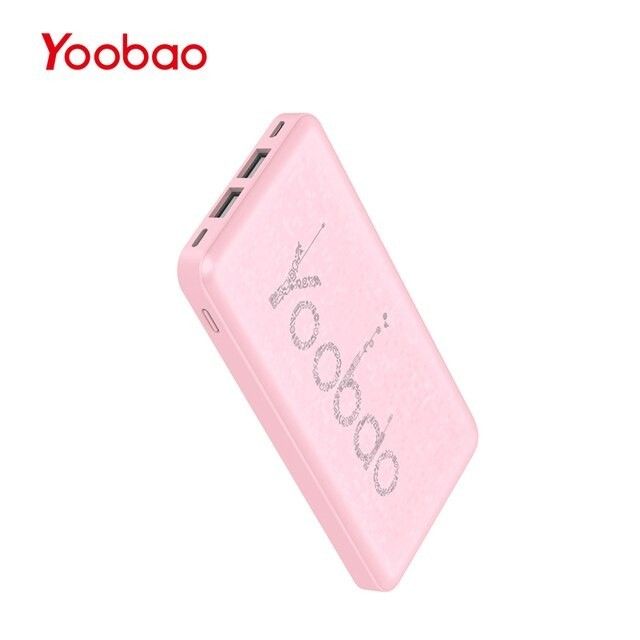 Yoobao KJ03 (10000 mAh, 2USB/1Type-C, з роз'ємом lightning, microUSB, 2.1А) - Рожевий