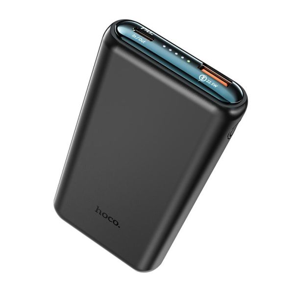 Повербанк Hoco Q1 Kraft портативна батарея з LED індикатором (10000mAh, USB/Type-C, 5V/3A, 22.5W, швидка зарядка) - Чорний