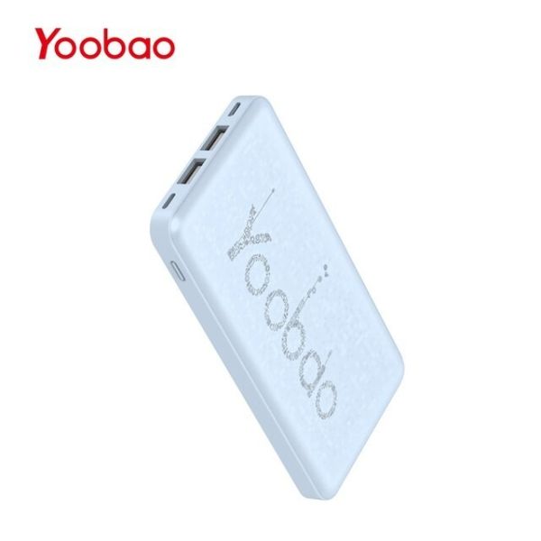 Yoobao KJ03 (10000 mAh, 2USB/1Type-C, з роз'ємом lightning, microUSB, 2.1А) - Блакитний