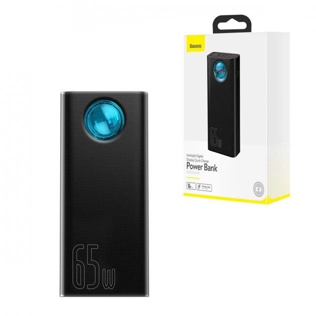 Baseus 30000 mAh 65W Black + Кабель PD Type-C 100W