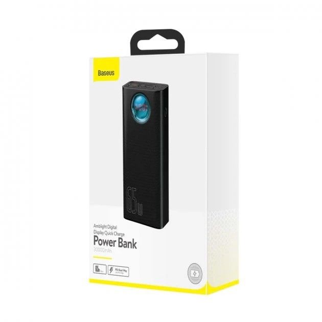 Baseus 30000 mAh 65W Black + Кабель PD Type-C 100W