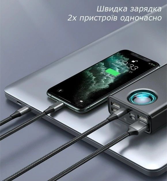 Baseus 30000 mAh 65W Black + Кабель PD Type-C 100W