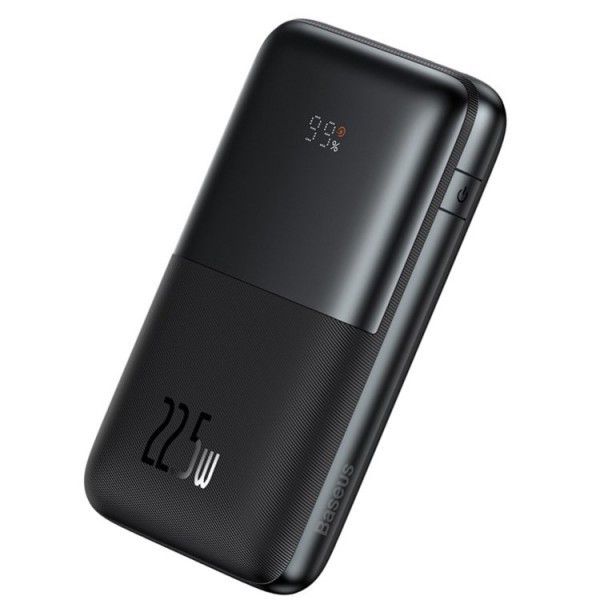 Повербанк Baseus Bipow Pro + кабель USB to Type-C, 0.3 метра (3A, 20000 мАг, 22.5Вт, Type-C x 2 USB-A, QC 3.0) - Чорний