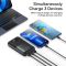 Baseus Bipow Pro + кабель USB to Type-C, 0.3 метра (3A, 20000 mAh, 22.5Вт, Type-C x 2 USB-A, QC 3.0) - Чорний