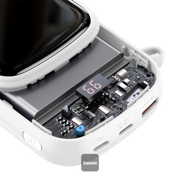 Baseus Qpow Pro + кабель USB to Type-C, 0.3 метра (3A, 20000 mAh, 22.5Вт, Type-C/USB-A/Lightning, QC 3.0) - Білий