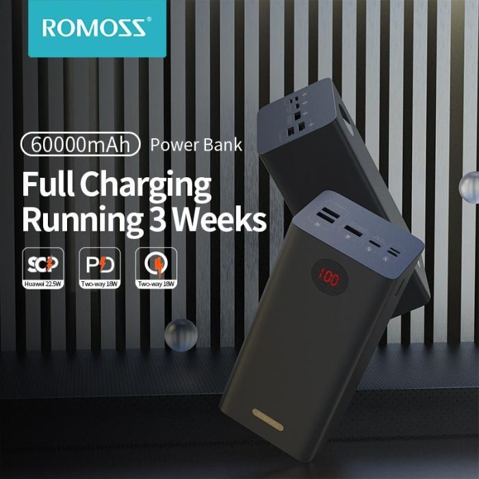 Romoss PEA60, 60000 mAh, чорний