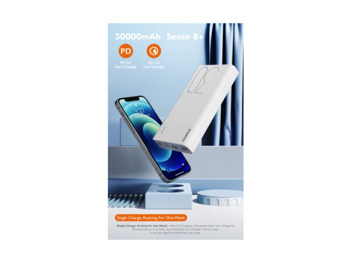 Romoss 30000 mAh Sense8+ (PHP30-401-02) білий
