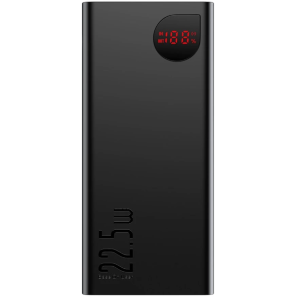 Зовнішній акумулятор, павербанк Baseus Adaman Metal Digital Display 22.5W (QC3.0 PD3.0) 20000mAh, Black