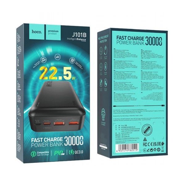 Hoco J101A Astute PD20W+QC3.0 30000 mAh Чорний