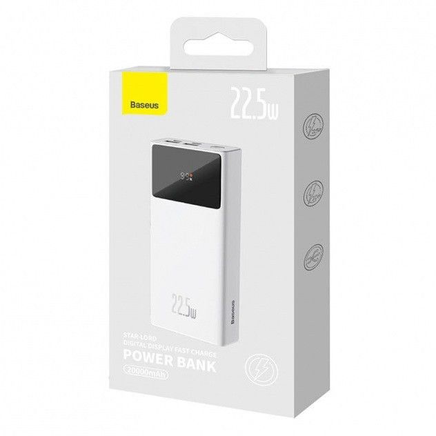 Baseus  Star-Lord 20000 mAh, 2xUSB, USB TYPE-C, 22.5W PPXJ060002 White